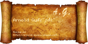 Arnold Győző névjegykártya